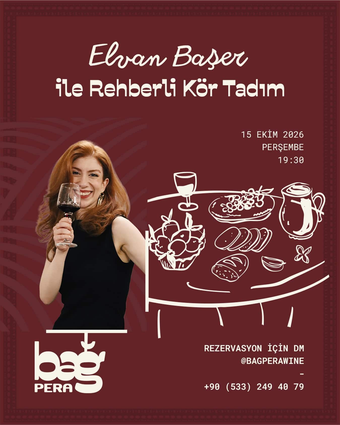 15 Ekim Perşembe günü @bagperawine ‘da birlikteyiz 🧡

Çok güzel bir seçki ve yemek menüsü ile kör tadım yapıyor olacağız. 

Kör tadım ne demek? 

Kör tadım normal bir tadımdan farklı olarak aslında biraz oyun gibi bir şey, çok eğlenceli. Etiket bilgisi yerine minik ipuçları ile ilerlediğimiz ve duyularımızı daha fazla dikkate aldığımız bir tadım şekli. Ve hayır bunu yapabilmek için herhangi bir ön bilgiye ihtiyacınız yok, rehberli kör tadım zaten bunun için var. 

Harika yemekler yiyeceğimiz, bol bol sohbet edeceğimiz ve özel seçkimizi tadacağımız bu akşamda bir araya gelmek için sabırsızlanıyorum 🥂

Detaylar için @bagperawine ‘a ya da bana ulaşabilirsiniz.